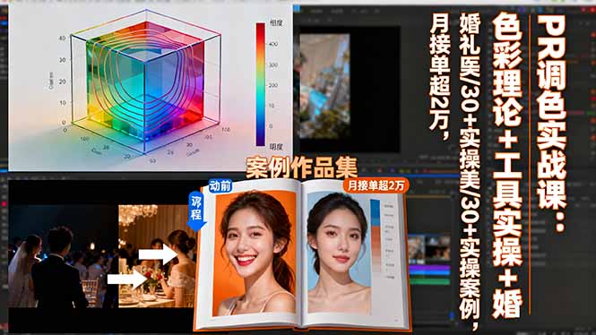 PR调色实战课:色彩理论+工具实操+婚礼医美/30+实操案例,月接单超2万-创新社-资源网-最新项目分享网站