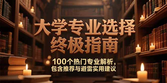 付费文：大学专业选择终极指南,100个热门专业解析,包含推荐与避雷实用建议-创新社-资源网-最新项目分享网站
