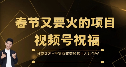 春节又要火的项目视频号祝福，分成计划+带货双收益，轻松月入几个W【揭秘】-非凡网-资源网-最新项目分享平台