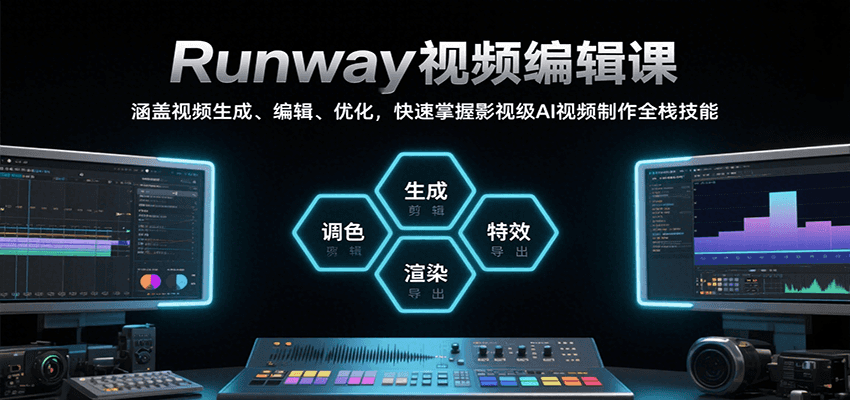 Runway视频编辑课，涵盖视频生成、编辑、优化，快速掌握影视级AI视频制作全栈技能-创新社-资源网-最新项目分享网站