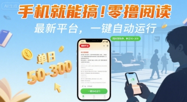 手机就能搞！零撸阅读挂G，最新平台，一键自动运行，随时随地挣，单日50-3张+【揭秘】-创新社-资源网-最新项目分享网站