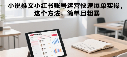 小说推文小红书账号运营快速爆单实操，这个方法，简单且粗暴-创新社-资源网-最新项目分享网站