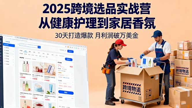 2025跨境选品实战营:从健康护理到家居香氛,30天打造爆款,月利润破万美金-创新社-资源网-最新项目分享网站