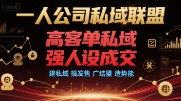 一人公司私域联盟，高客单私域，强人设成交，建私域 搞发售 广结盟 造势能-创新社-资源网-最新项目分享网站