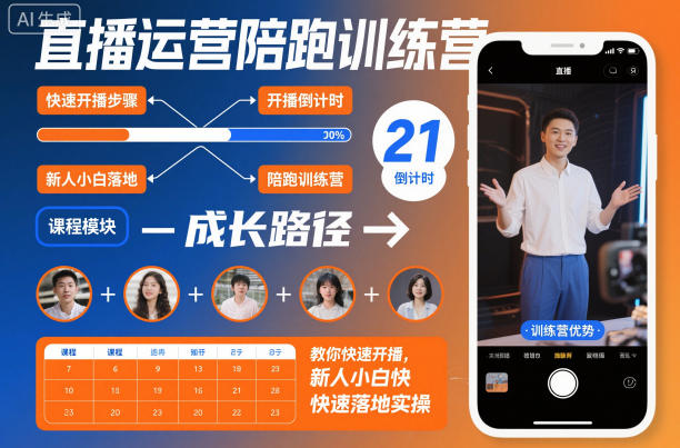 直播运营陪跑训练营，教你快速开播，新人小白快速落地实操-创新社-资源网-最新项目分享网站