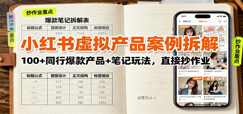 小红书虚拟产品案例拆解:100+同行爆款产品+笔记玩法,直接抄作业-创新社-资源网-最新项目分享网站