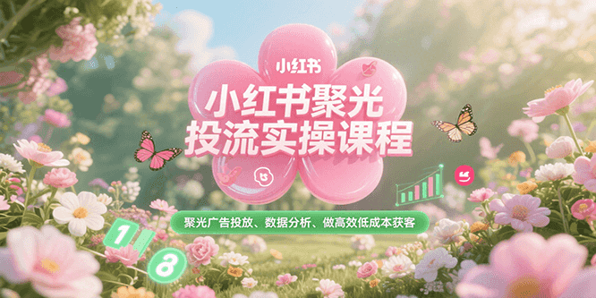 小红书聚光投流实操课程，聚光广告投放、数据分析、做高效低成本获客-创新社-资源网-最新项目分享网站