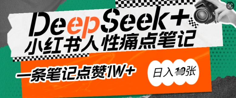 AI赋能小红书爆款秘籍：用DeepSeek轻松抓人性痛点，小白也能写出点赞破万的吸金笔记，日入多张-创新社-资源网-最新项目分享网站