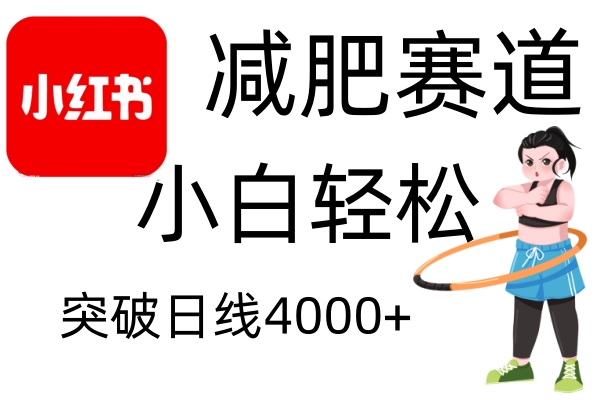 小红书减肥赛道，简单零成本，无需剪辑，不用动脑，小白轻松日利润4000+-创新社-资源网-最新项目分享网站