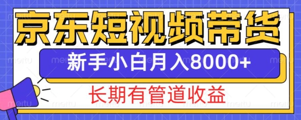 京东短视频带货新玩法，长期管道收益，新手也能月入8000+-非凡网-资源网-最新项目分享平台