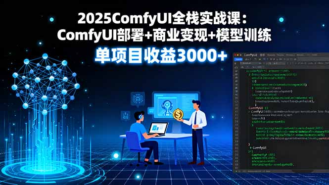 2025ComfyUI全栈实战课：ComfyUI部署+商业变现+模型训练，单项目收益3000+-创新社-资源网-最新项目分享网站