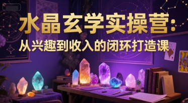 水晶玄学实操营：从兴趣到收入的闭环打造课-创新社-资源网-最新项目分享网站
