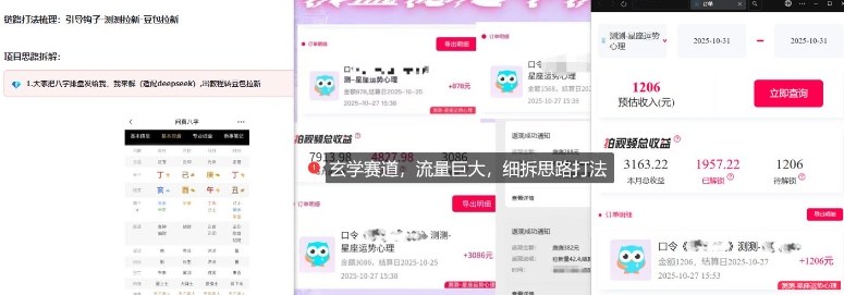 免费占星项目拆解_测测拉新玄学赛道，蓝海开局-创新社-资源网-最新项目分享网站