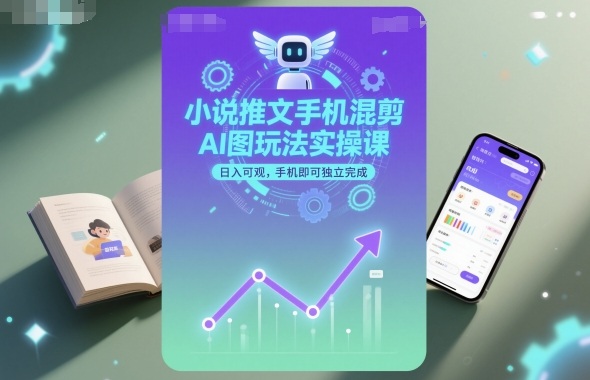 小说推文手机混剪AI图玩法实操课,日入可观,手机即可独立完成-创新社-资源网-最新项目分享网站
