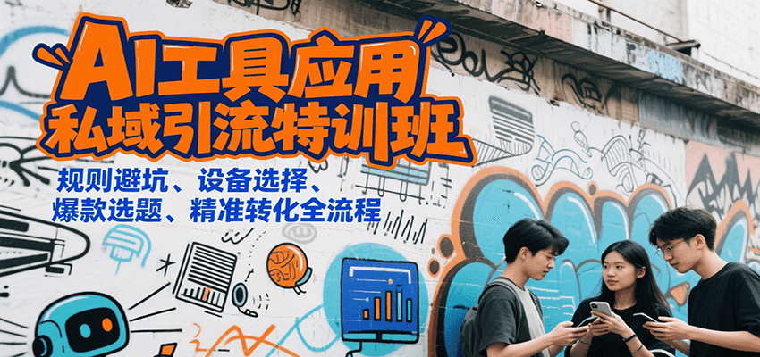 AI工具应用私域引流特训班，规则避坑、设备选择、爆款选题、精准转化全流程-创新社-资源网-最新项目分享网站