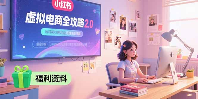 虚拟电商全攻略2.0，开店选品实操流程，账号定位、货源发布、笔记发布技巧-创新社-资源网-最新项目分享网站