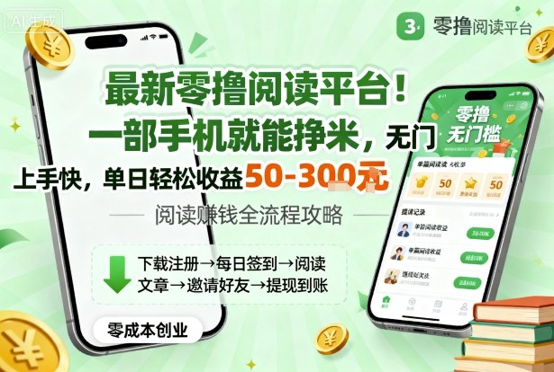 最新零撸阅读平台!一部手机就能挣米,无门槛上手快,单日轻松收益50-3张【揭秘】-创新社-资源网-最新项目分享网站