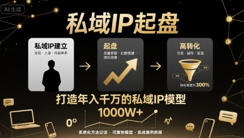 私域IP起盘，私域ip建立、起盘、高转化，打造年入千万的私域ip模型-创新社-资源网-最新项目分享网站