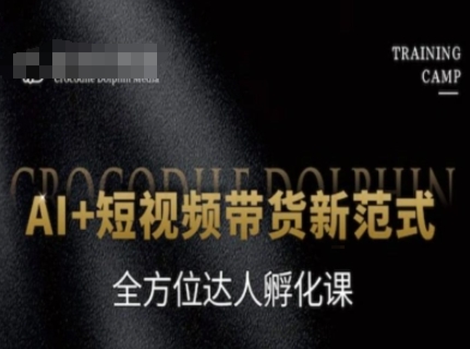 AI+短视频带货新范式，全方位达人孵化课-创新社-资源网-最新项目分享网站