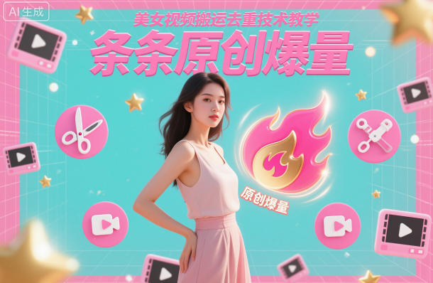 美女视频搬运去重技术教学,条条原创爆量-创新社-资源网-最新项目分享网站