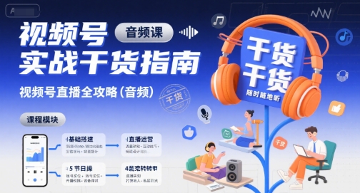 视频号实战干货指南，视频号直播全攻略(音频)-创新社-资源网-最新项目分享网站