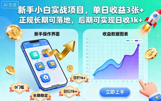 新手小白实战项目,单日收益3张+,正规长期可落地,后期可实现日收1k+【揭秘】-创新社-资源网-最新项目分享网站