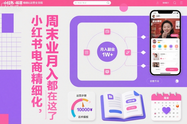 小红书电商精细化运营全流程，周末副业月入1W+，全套方法都在这了-创新社-资源网-最新项目分享网站