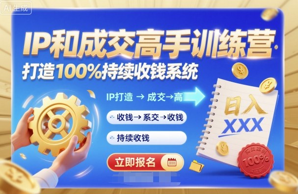 带你成为IP和成交高手的训练营,打造100%持续收钱系统-创新社-资源网-最新项目分享网站