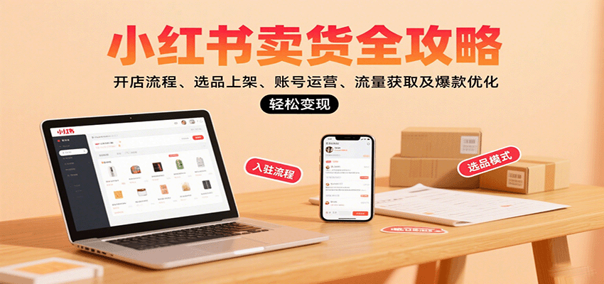 小红书卖货全攻略：开店流程、选品上架、账号运营、流量获取及爆款优化，轻松变现-创新社-资源网-最新项目分享网站