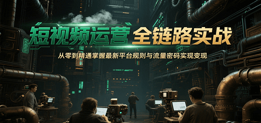 短视频运营全链路实战，从零到精通掌握最新平台规则与流量密码实现变现-创新社-资源网-最新项目分享网站