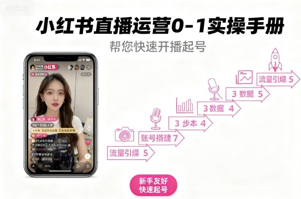 小红书直播运营0-1实操手册，帮您快速开播起号-创新社-资源网-最新项目分享网站