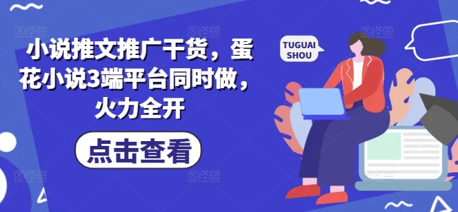 小说推文推广干货，蛋花小说3端平台同时做，火力全开-创新社-资源网-最新项目分享网站
