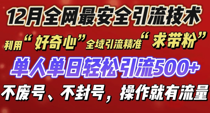 12 月份全网最安全引流创业粉技术来袭，不封号不废号，有操作就有流量【揭秘】-创新社-资源网-最新项目分享网站