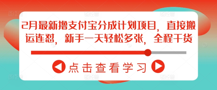 2月最新撸支付宝分成计划项目，直接搬运连怼，新手一天轻松多张，全程干货-创新社-资源网-最新项目分享网站