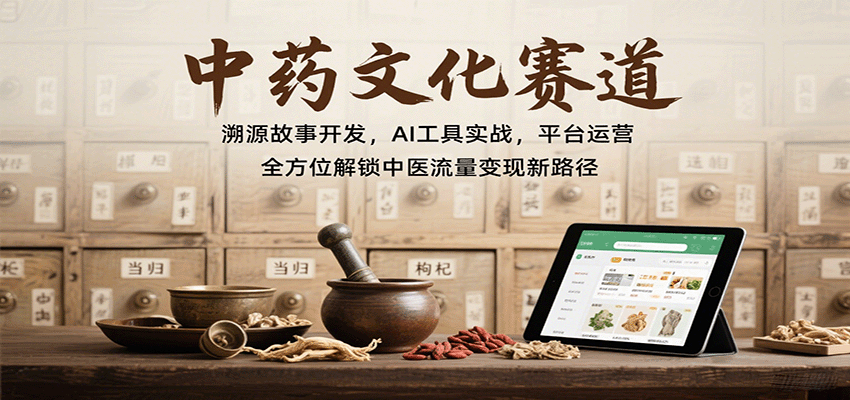 图片[1]-中药文化赛道：溯源故事开发，AI工具实战，平台运营，全方位解锁中医流量变现新路径-创新社-资源网-最新项目分享网站