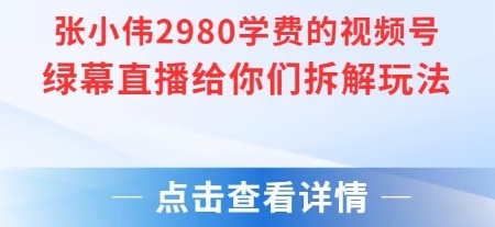 张小伟2980付费额视频号绿幕直播给你们拆解玩法-创新社-资源网-最新项目分享网站