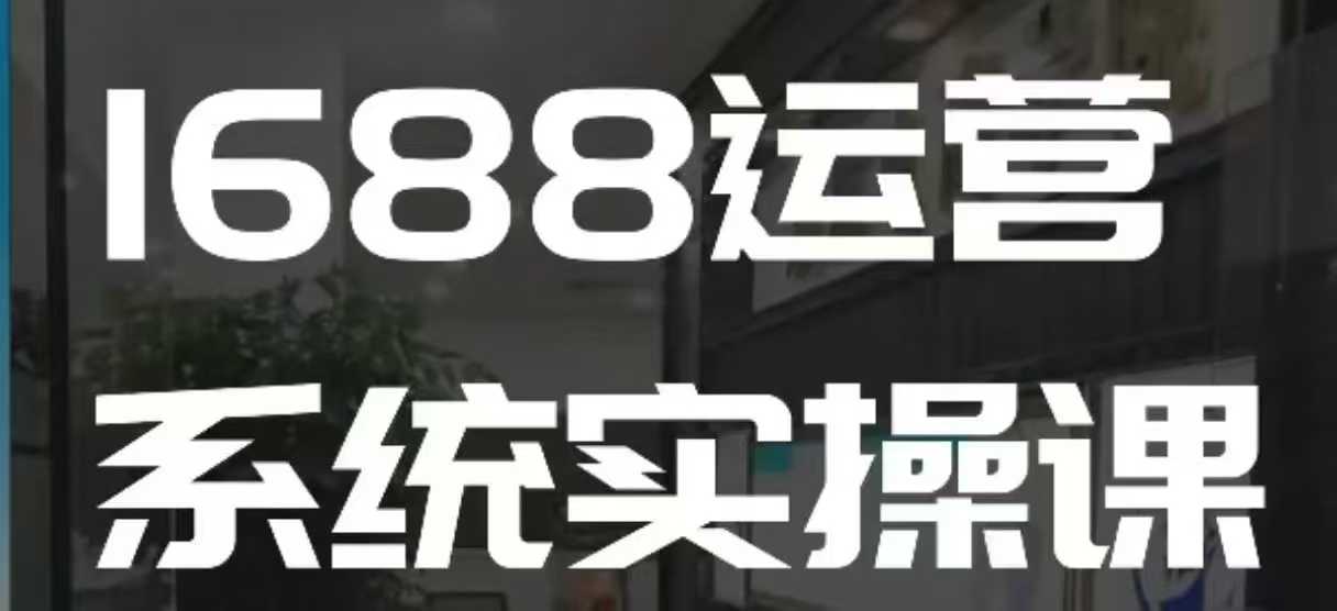 1688高阶运营系统实操课，快速掌握1688店铺运营的核心玩法-创新社-资源网-最新项目分享网站