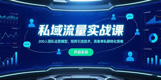 私域流量实战课，200人团队运营模型，矩阵引流技术，高客单私聊转化策略-创新社-资源网-最新项目分享网站