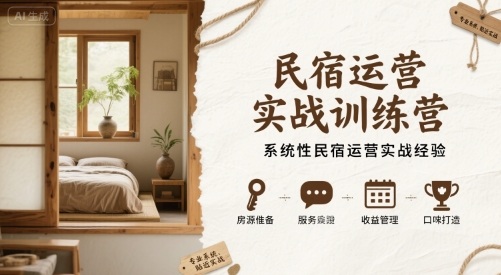 民宿运营实战训练营，系统性民宿运营实战经验-创新社-资源网-最新项目分享网站