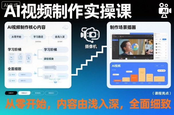 AI视频制作实操课，从零开始，内容由浅入深，全面细致-创新社-资源网-最新项目分享网站