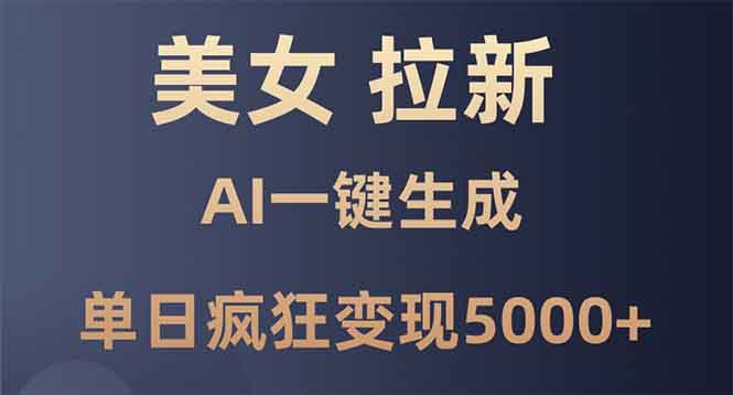 美女暴力拉新，通过AI一键生成，单日疯狂变现5000+，纯小白一学就会！-创新社-资源网-最新项目分享网站