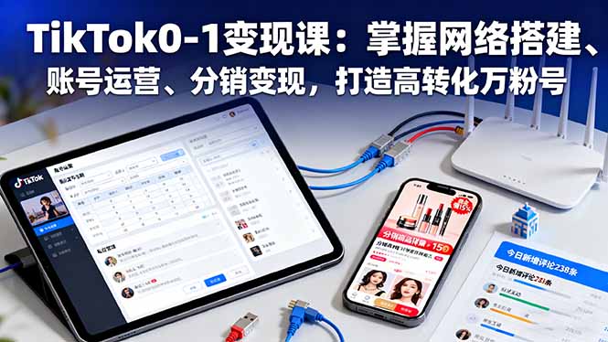 TikTok0-1变现课:掌握网络搭建、账号运营、分销变现,打造高转化万粉号-创新社-资源网-最新项目分享网站