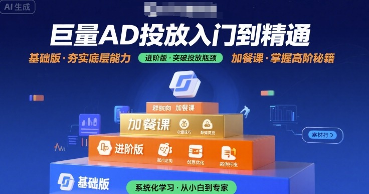巨量AD投放入门到精通，基础版+进阶版+加餐课-创新社-资源网-最新项目分享网站