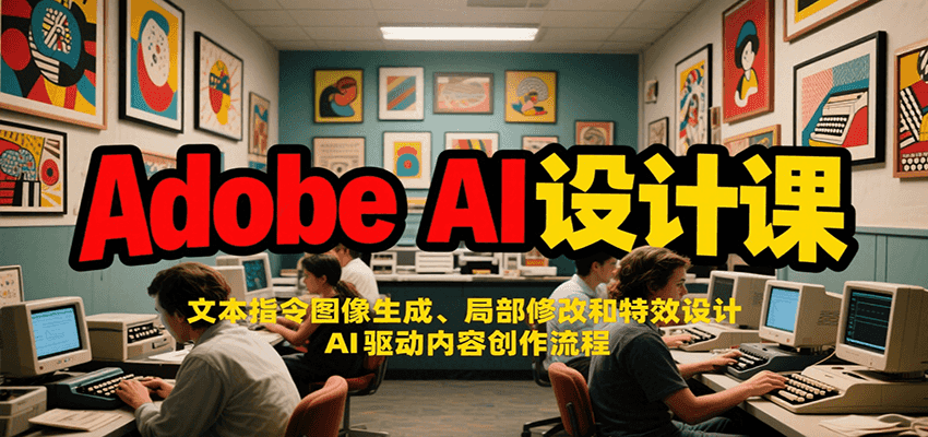 Adobe AI设计课：文本指令图像生成、局部修改和特效设计，AI驱动内容创作流程-创新社-资源网-最新项目分享网站