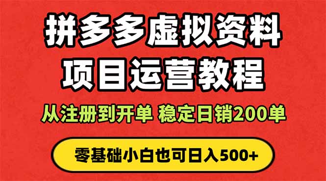 拼多多开店运营课程: 蓝海变现玩法,轻松实现睡后收入 零基础小白也可...-创新社-资源网-最新项目分享网站