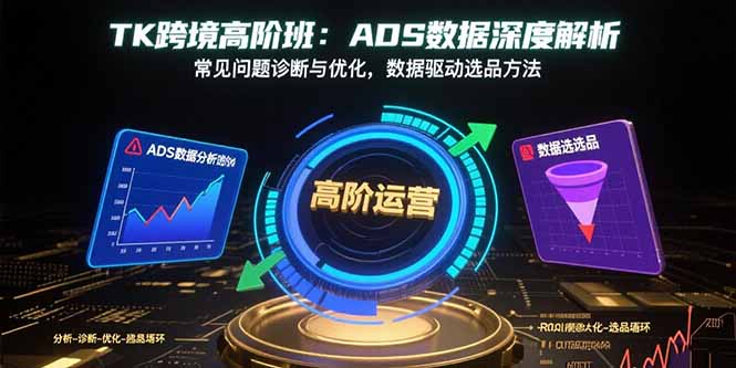 TK跨境高阶班：ADS数据深度解析，常见问题诊断与优化，数据驱动选品方法-创新社-资源网-最新项目分享网站