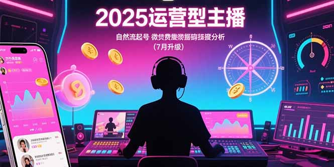 2025运营型主播：自然流起号，微付费投放技巧，罗盘数据深度解析(7月更新-创新社-资源网-最新项目分享网站
