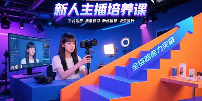 新人主播培养课：平台适应-流量获取-粉丝留存-收益提升 全链路能力突破-创新社-资源网-最新项目分享网站