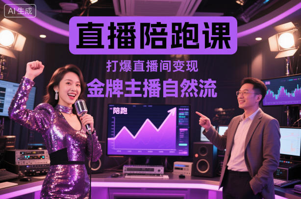 直播陪跑课，金牌主播自然流打爆直播间，复制高变现玩法-创新社-资源网-最新项目分享网站