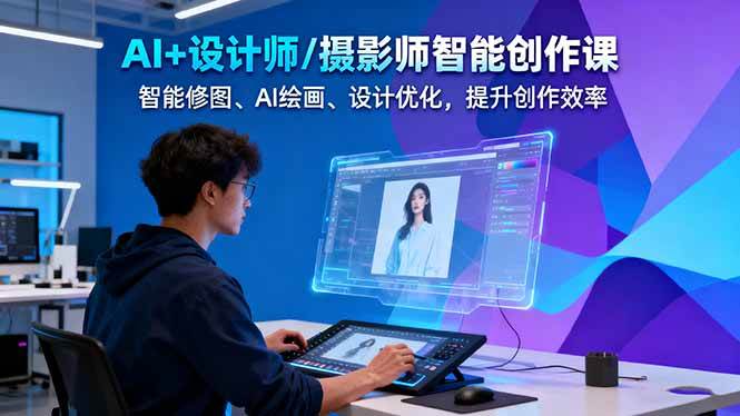 AI+设计师/摄影师智能创作课:智能修图、AI绘画、设计优化,提升创作效率-创新社-资源网-最新项目分享网站